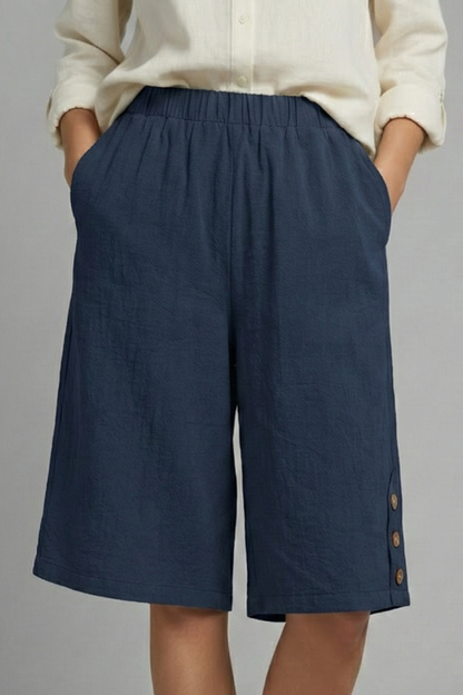 Liva | Dame Shorts Elastisk Talje Vide Ben
