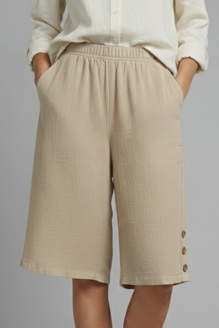 Liva | Dame Shorts Elastisk Talje Vide Ben