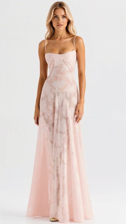 Liva | Kvinde Bryllupsgæst Kjole Elegant Slip Maxi Design