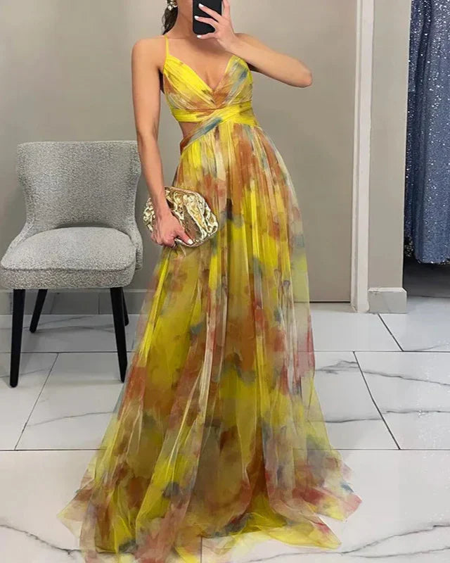 Maja | Dame Blomster Maxikjole Flydende Silhouet Elegant Feminin
