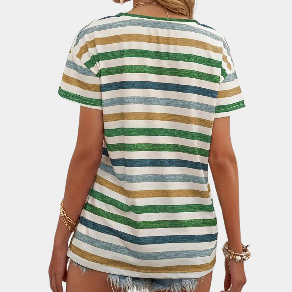 Miral | Afslappede Kvinders Sommer T-Shirt med Striber