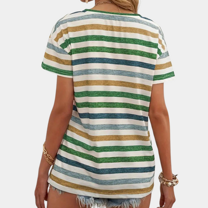 Miral | Afslappede Kvinders Sommer T-Shirt med Striber