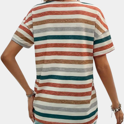 Miral | Afslappede Kvinders Sommer T-Shirt med Striber