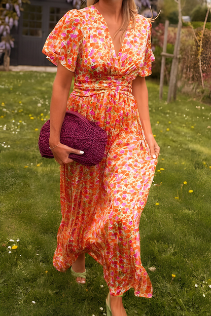 Nora | Dame Maxikjole V-hals Elegant Feminin Pasform