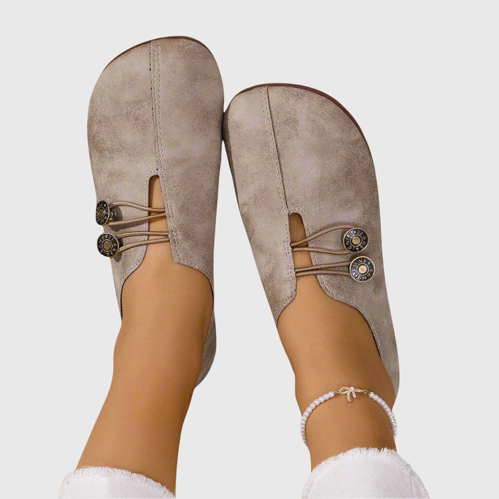 Rina | Dame Slip-On Sko Forår Flade Casual med Knap