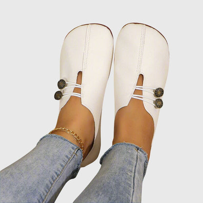 Rina | Dame Slip-On Sko Forår Flade Casual med Knap