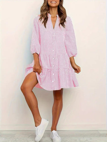 Rosie | Charmerende Kvinder Gingham Mini Kjole