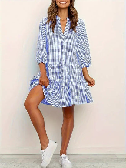 Rosie | Charmerende Kvinder Gingham Mini Kjole