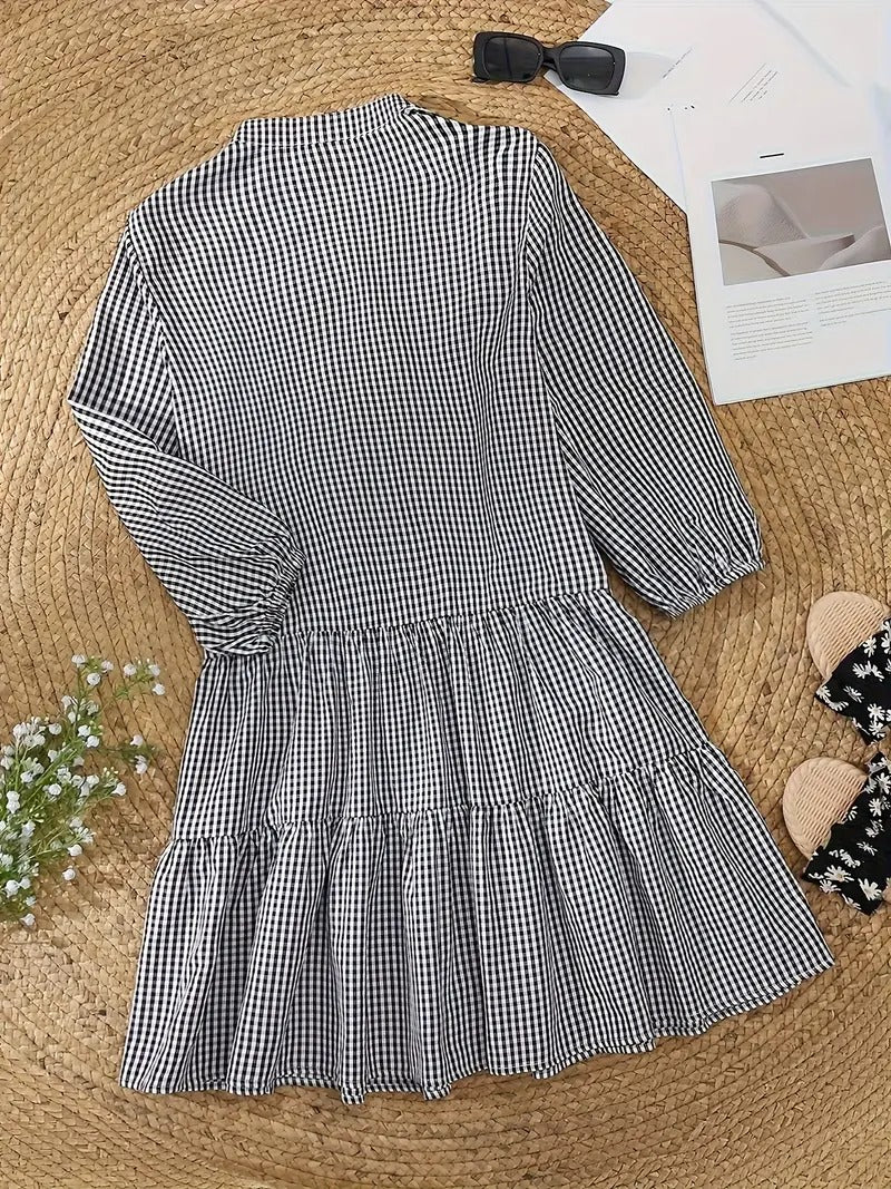 Rosie | Charmerende Kvinder Gingham Mini Kjole