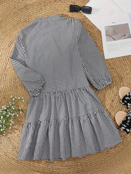 Rosie | Charmerende Kvinder Gingham Mini Kjole