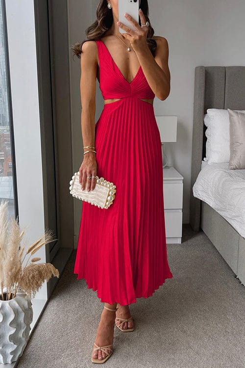 Sanne | Dame Plissé Midikjole Elegant Feminin Tidløs