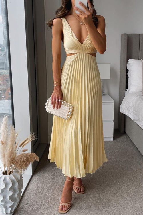 Sanne | Dame Plissé Midikjole Elegant Feminin Tidløs
