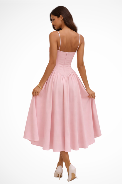 Seraphina | Elegant Dame Midi Gallakjole med Korset-overdel
