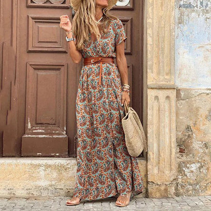 Sia | Kvinder Boho Maxikjole Paisley Mønster Luftig Pasform