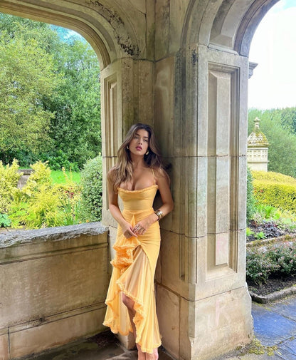 Sienna | Elegant Dame Bryllupsgæstekjole Rynket Snit