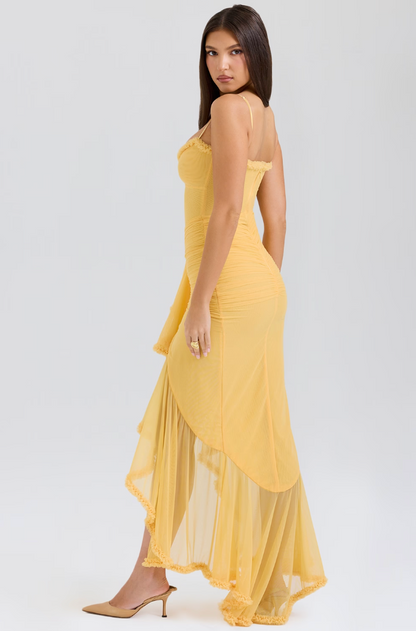 Sienna | Elegant Dame Bryllupsgæstekjole Rynket Snit