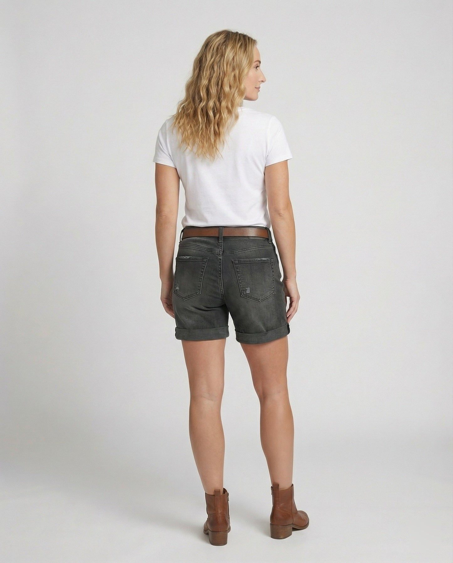 Sif | Dame Denim Shorts Ripped Design Afslappet Pasform