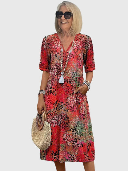 Sif | Kvinder Midikjole Blomstret Print Elegant Pasform