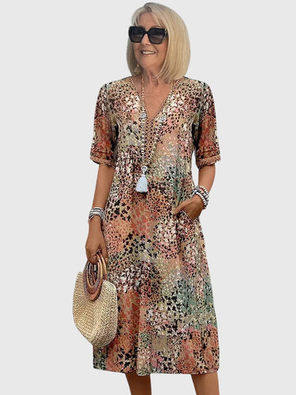 Sif | Kvinder Midikjole Blomstret Print Elegant Pasform