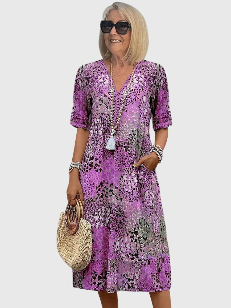 Sif | Kvinder Midikjole Blomstret Print Elegant Pasform