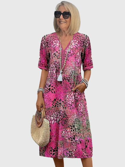 Sif | Kvinder Midikjole Blomstret Print Elegant Pasform