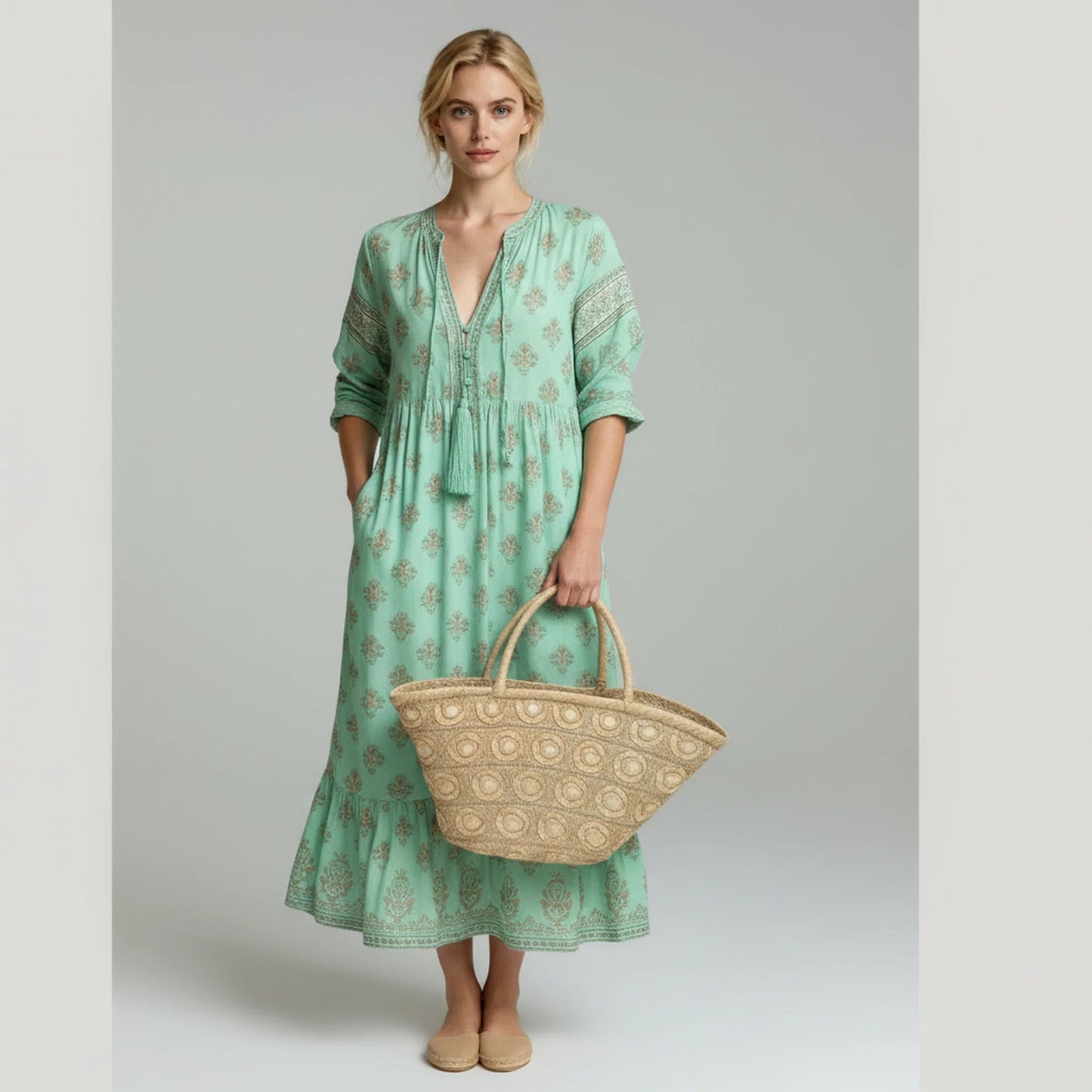 Sif | Kvinder Sommerkjole Boho Stil Midi Længde
