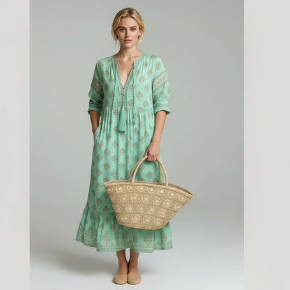 Sif | Kvinder Sommerkjole Boho Stil Midi Længde
