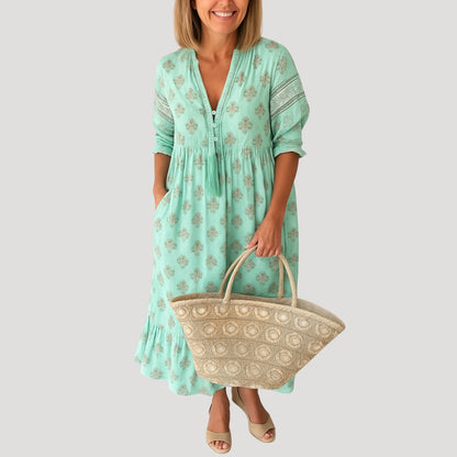 Sif | Kvinder Sommerkjole Boho Stil Midi Længde