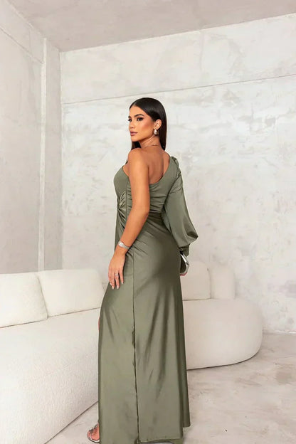 Signe | Kvinder Galla aftenkjole En skuldret Elegant Maxikjole
