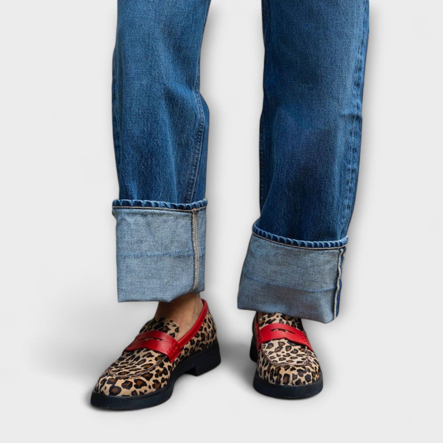 Vibe | Kvinder Leopard Loafers Kunstigt Ruskind Klassisk Snit
