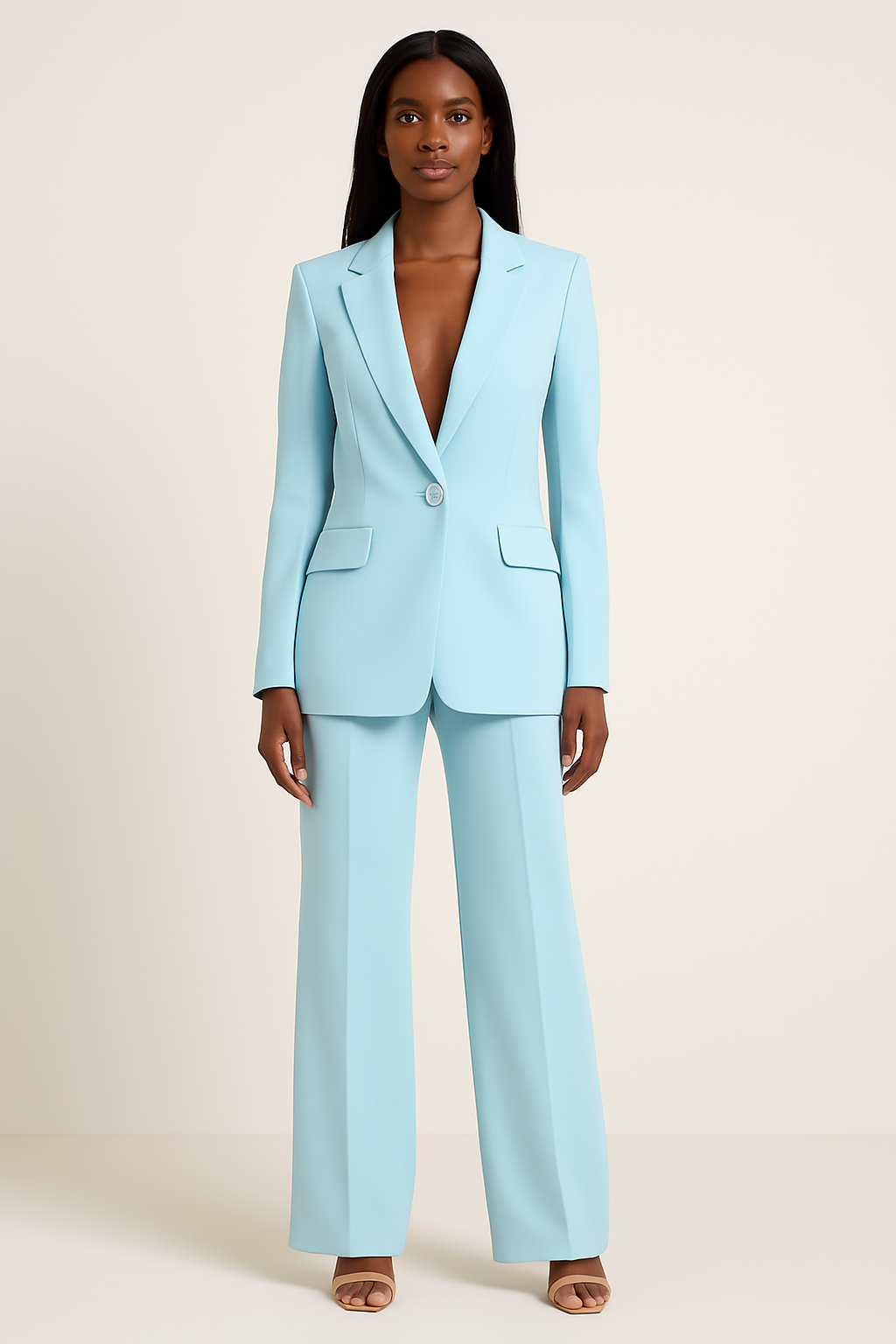 Vibeke | Kvinder Habitset Lang Figursyet Blazer Slankt Snit