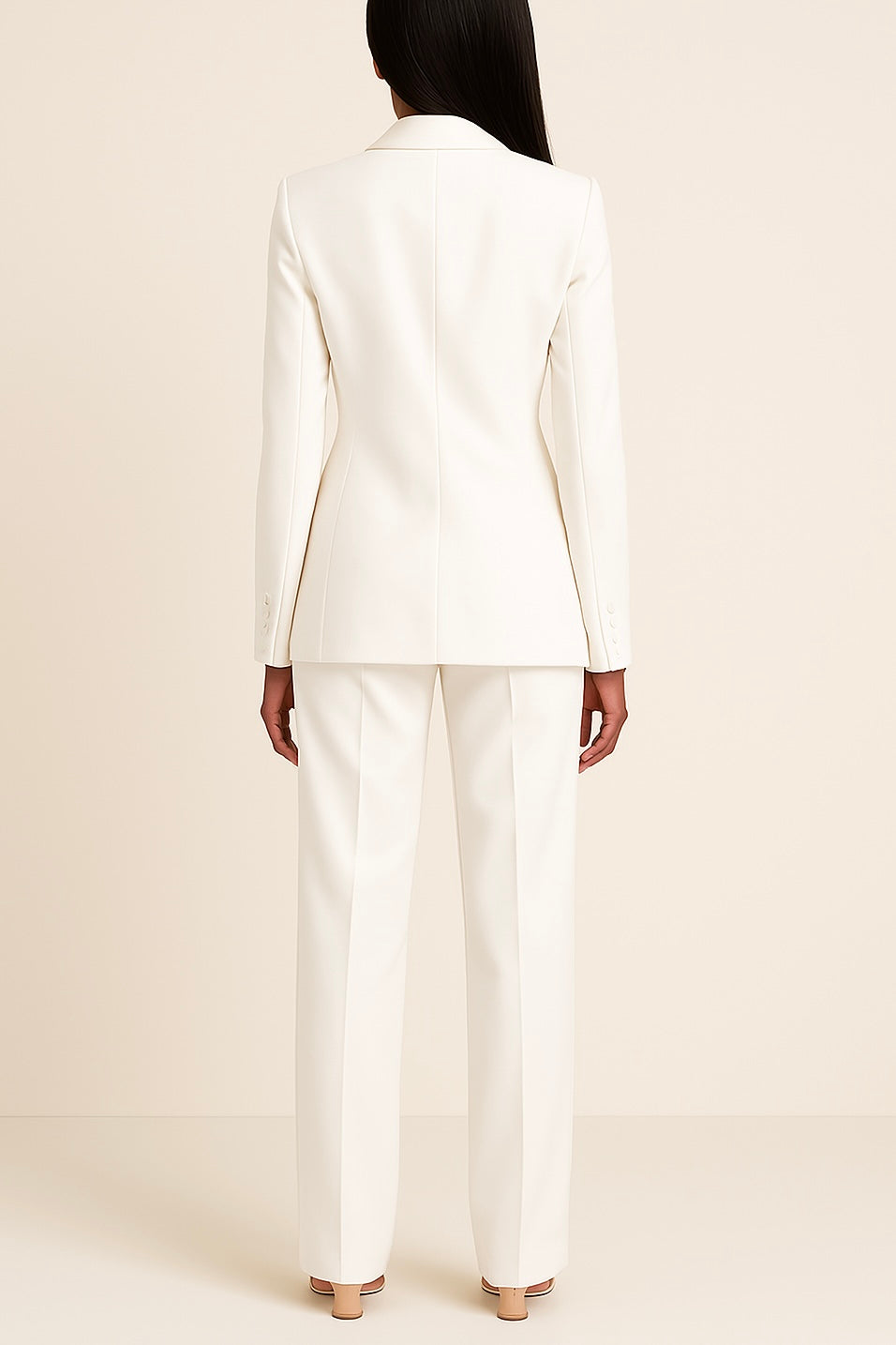 Vibeke | Kvinder Habitset Lang Figursyet Blazer Slankt Snit