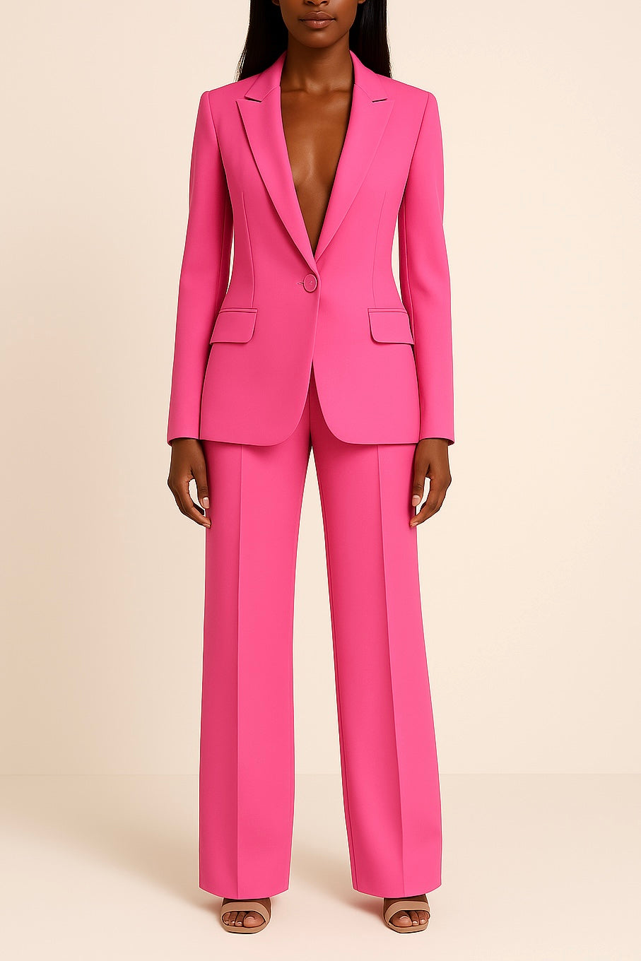 Vibeke | Kvinder Habitset Lang Figursyet Blazer Slankt Snit