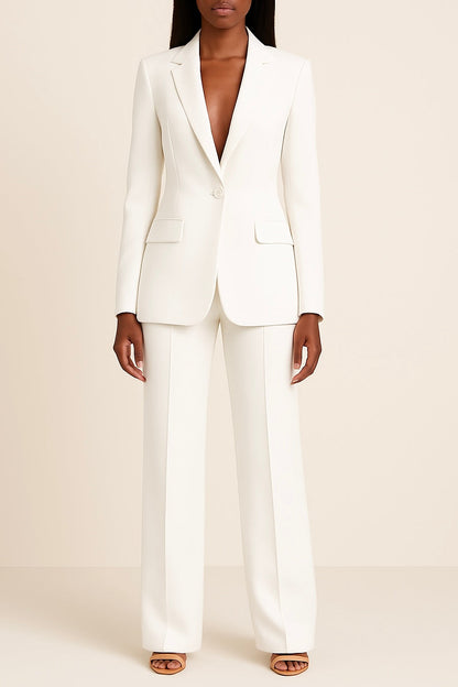 Vibeke | Kvinder Habitset Lang Figursyet Blazer Slankt Snit